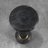 Antique Black Belgian Marble Column, France ca. 1900