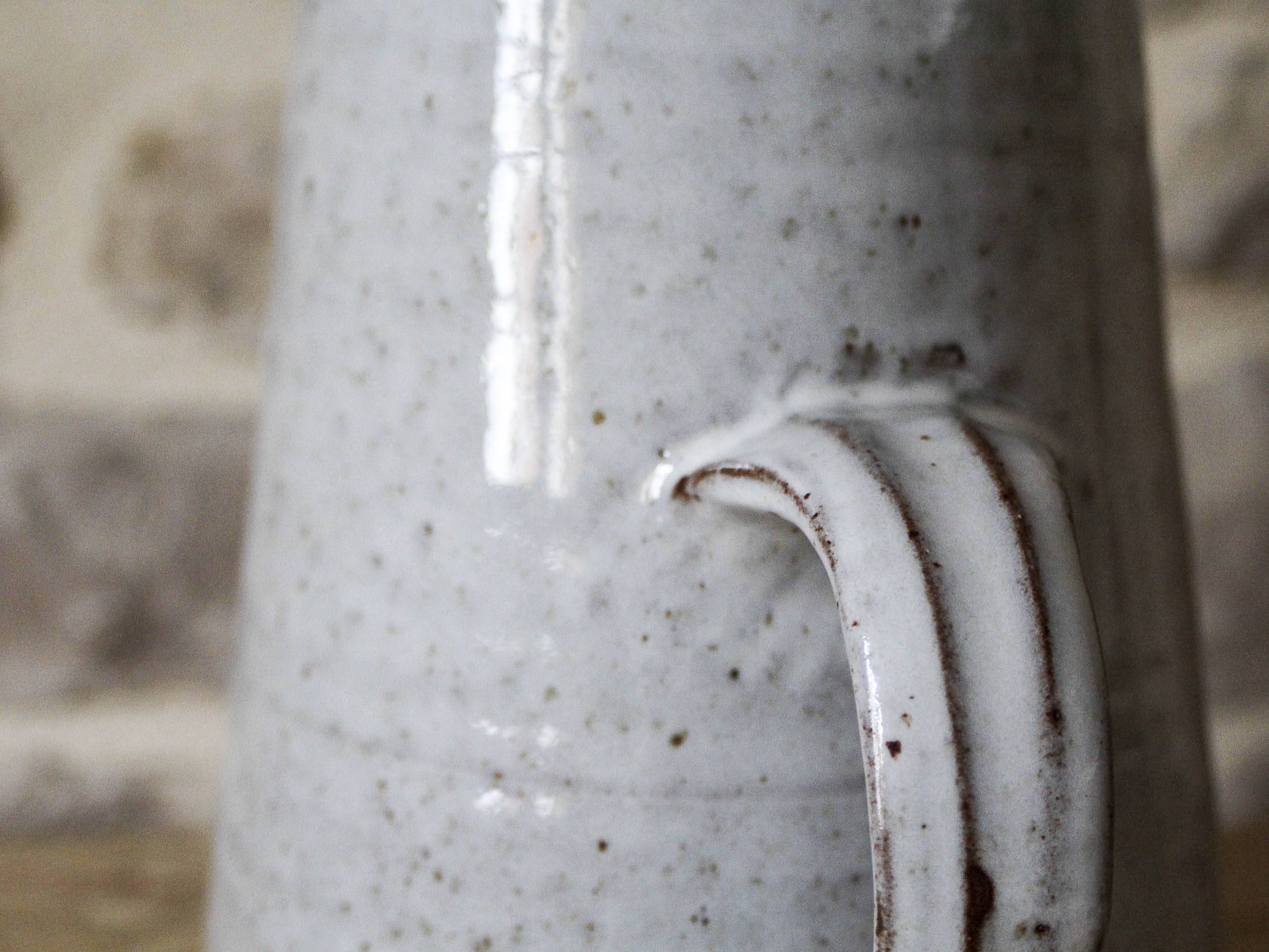 Large Roger Jacques stoneware pitcher