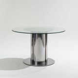 Glass and chrome dining table, Antonia Astorei, 1960s