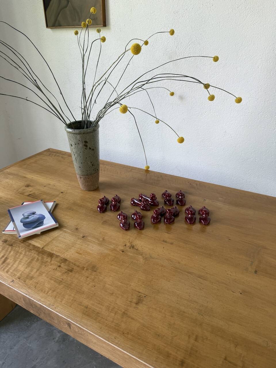 Red poodle ceramic knife holder