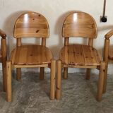 Set of 4 solid pine seats by Rainer Daumiller