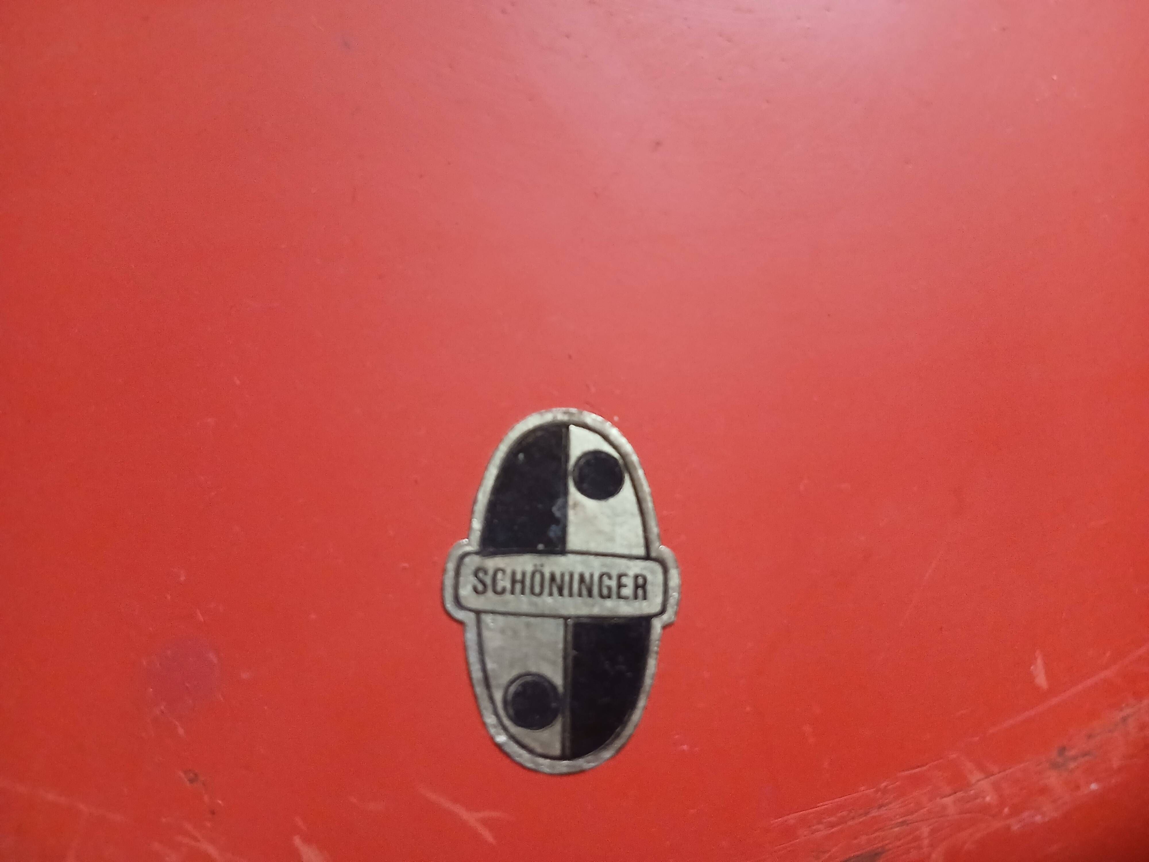 Miroir space age orange Schöninger 1960/70