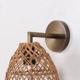 Gold Rattan Sconce Lamp