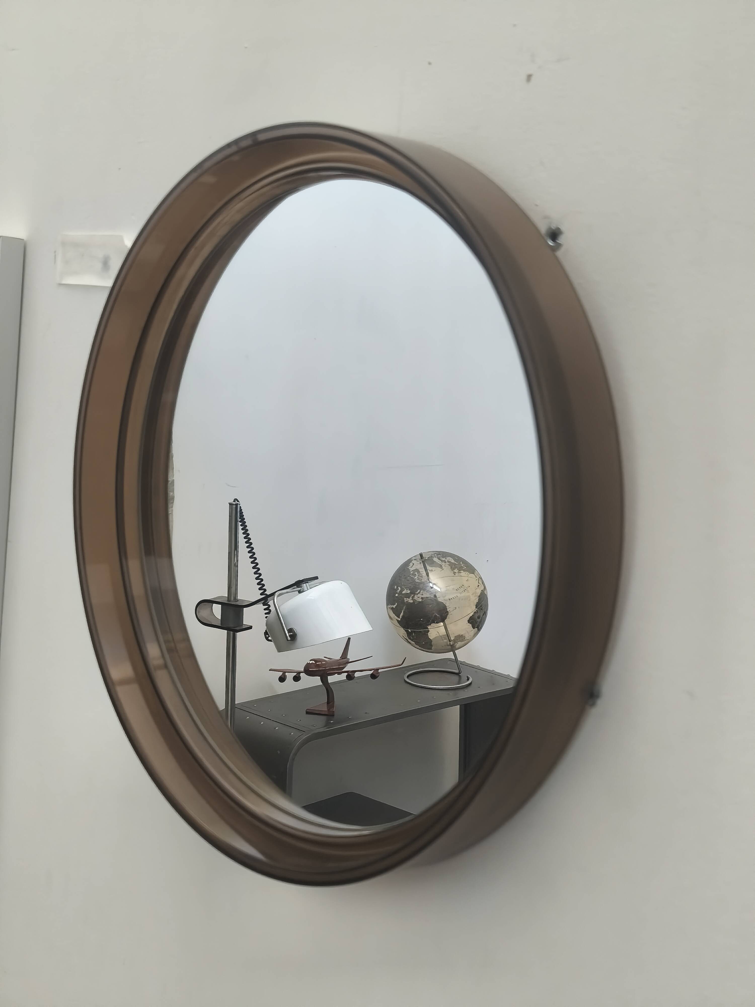 Miroir Plexiglas fumé par Gilac 1970s