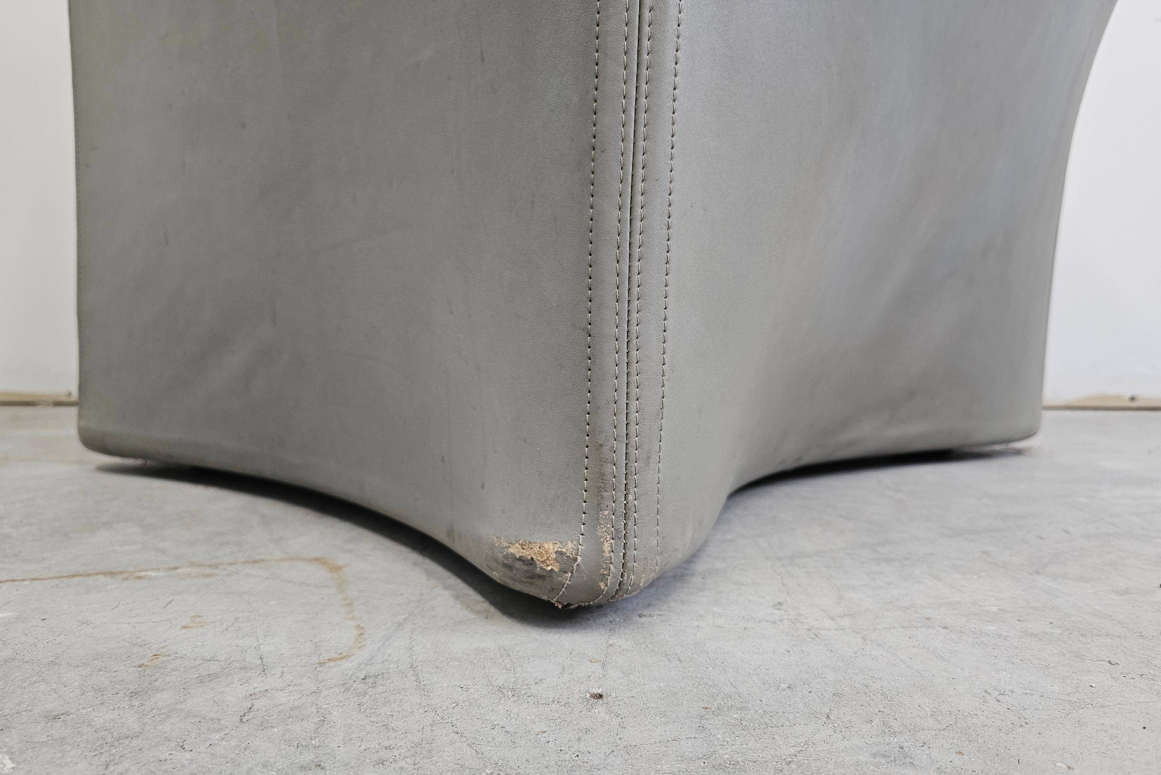 Postmodern leather armchairs Tentazione by Mario Bellini for Cassina.