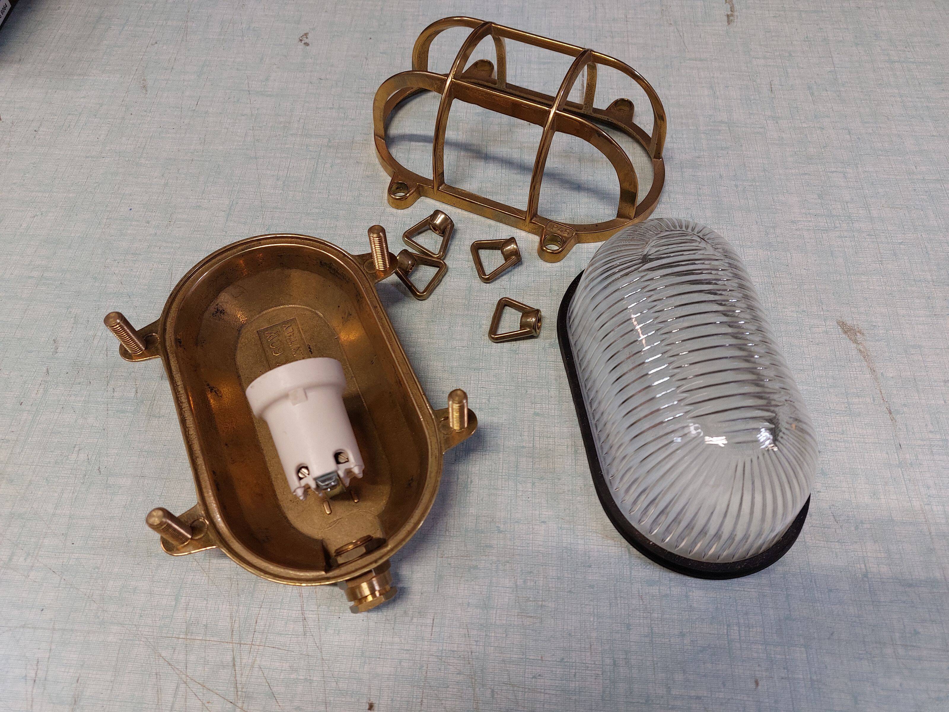 Brass marine corridor wall light