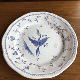 Moustiers plate signed bird decor