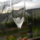 Set of 6 cut crystal flutes from lorraine.