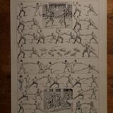 Lithographie originale sur l'escrime