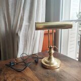 Golden brass desk/banker's lamp
