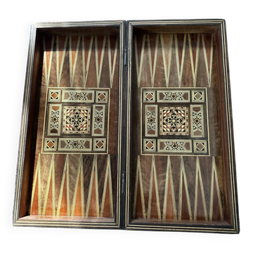 Jeu Backgammon en marqueterie