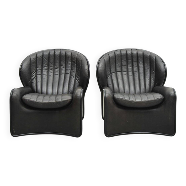 Fauteuils Lotos par Anderé Vandenbeuck pour Strässle International, années 1970.