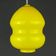 Yellow glass pendant lamp, Yugoslav mid-century, 1970s.