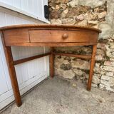Table bureau d’angle coin en bois massif avec 1 tiroir