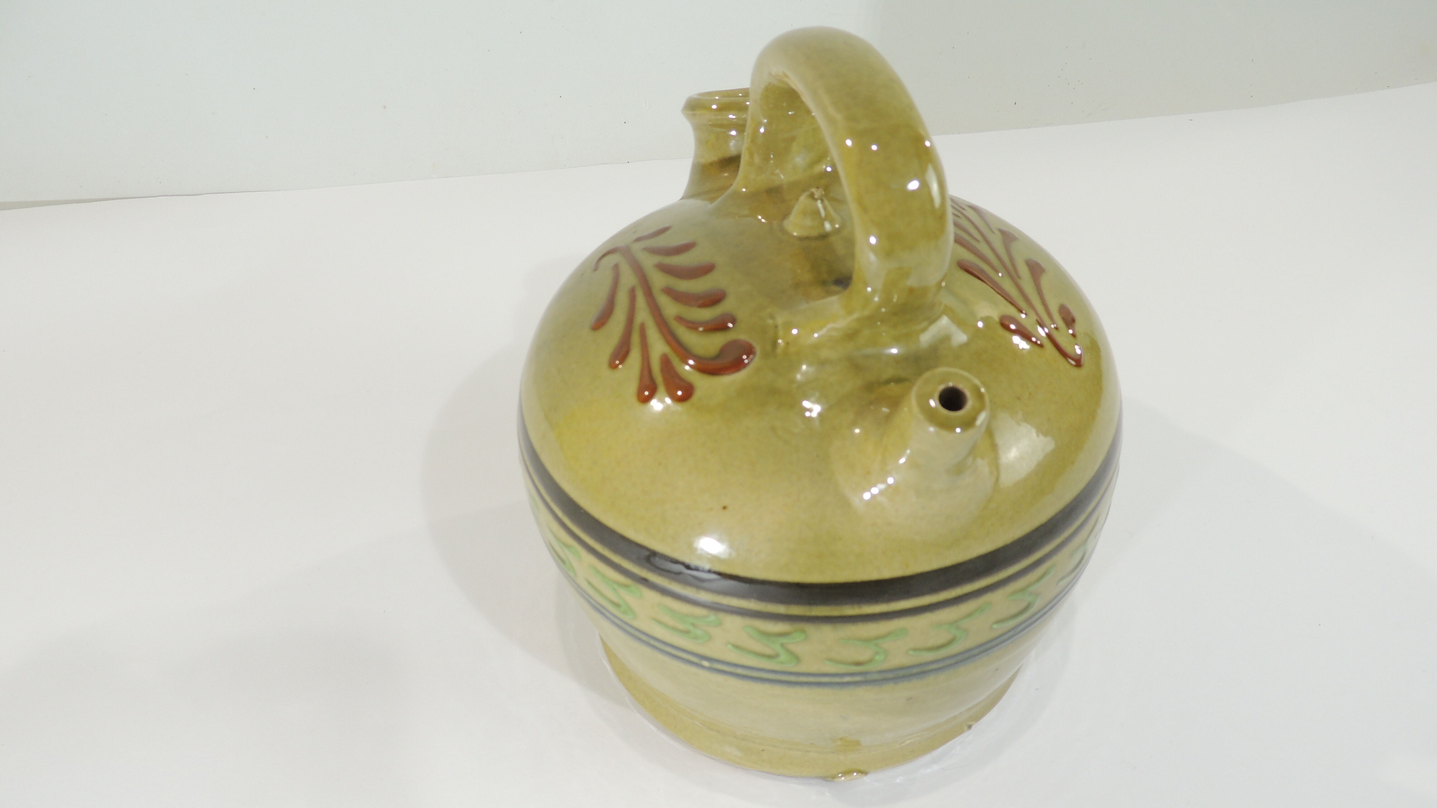 Gargoulette/Glazed terracotta jug/vintage/pitcher