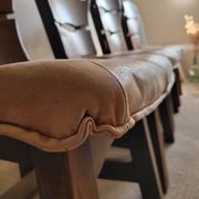 Set of 4 brutalist wooden chairs