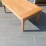 Solid wood coffee table with drawer and original key.