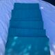 6 damask cotton towels tinted emerald blue