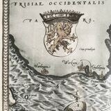 Framed Map of the Netherlands from the Theatrum Orbis Terrarum by Abraham Ortelius (1570)