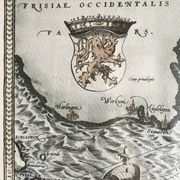 Framed Map of the Netherlands from the Theatrum Orbis Terrarum by Abraham Ortelius (1570)