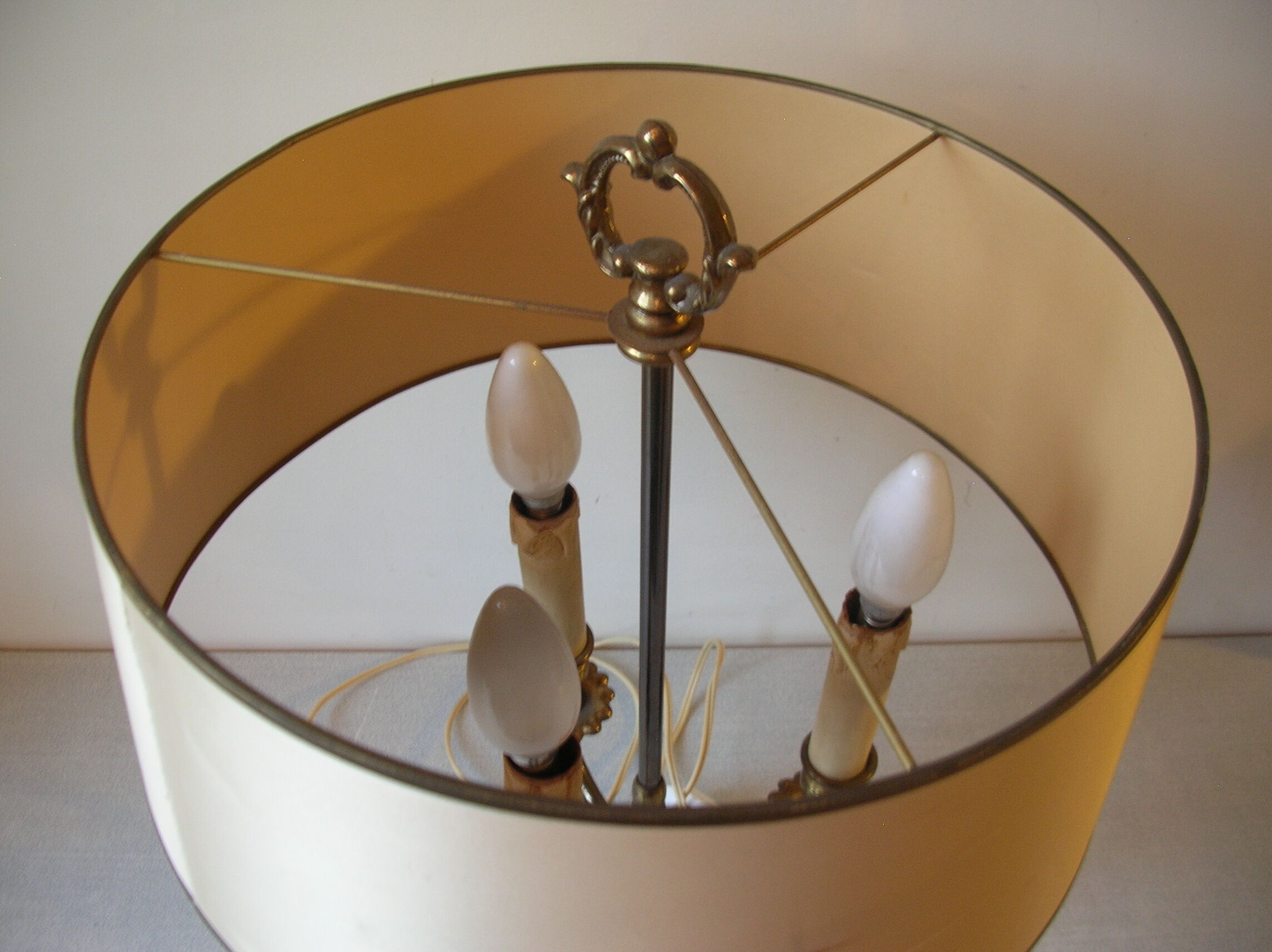 Desk lamp 3 fires style hot water bottle brass and bronze lion's paw deco office living room