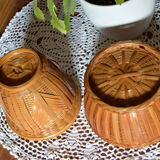 Lot de 2 cache pot vintage en osier