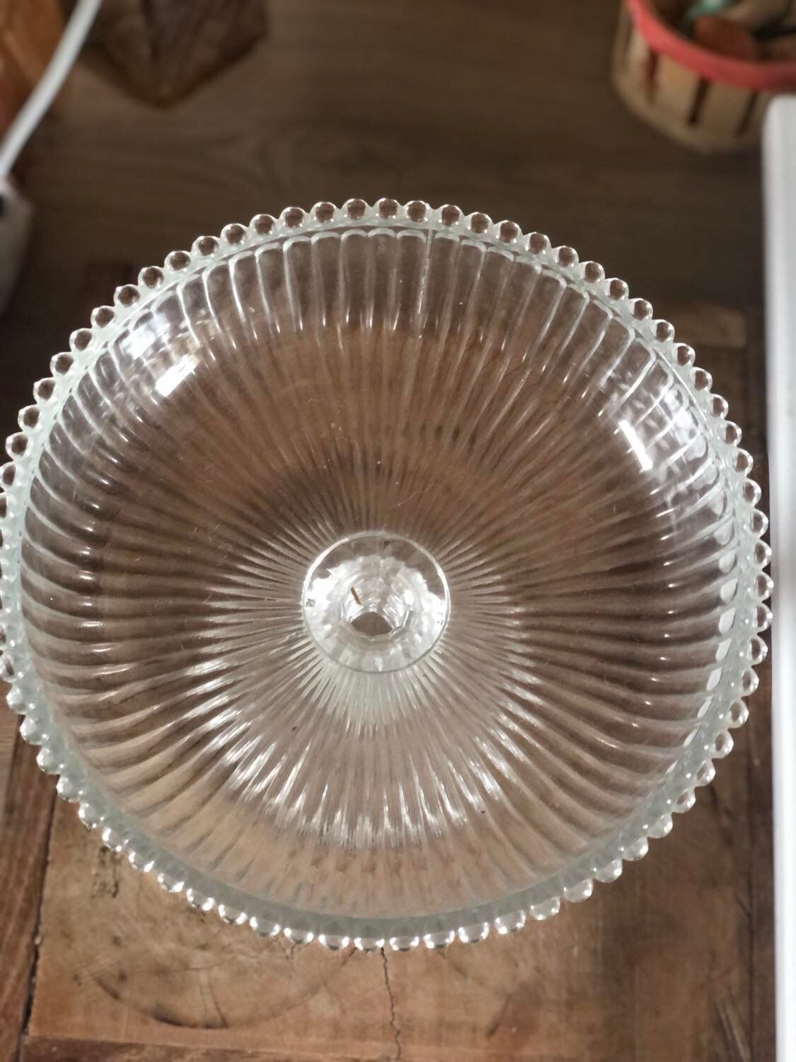 Vintage molded glass stand cup