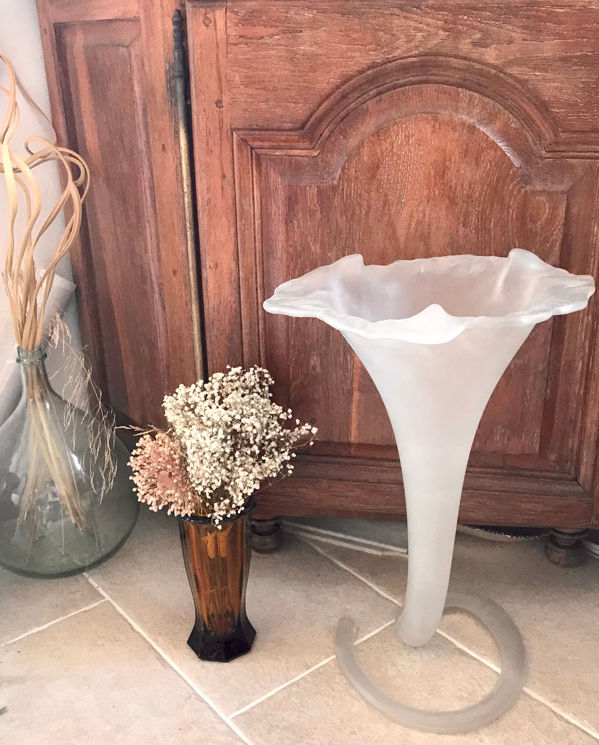 Art Nouveau style blown glass vase 50cm