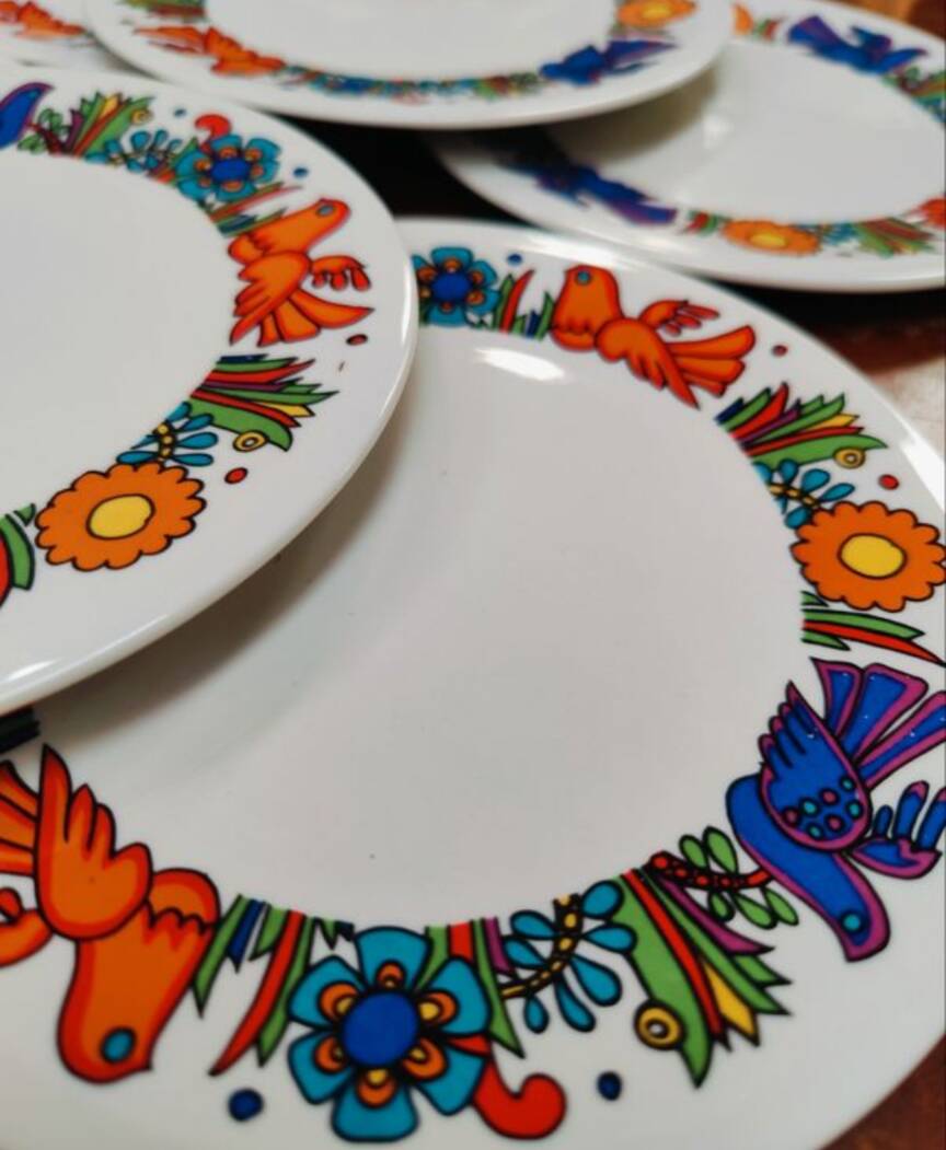 Suite de 6 assiettes acapulco