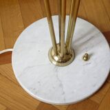Italian Floor Lamp In Brass, Carrara and Opaline