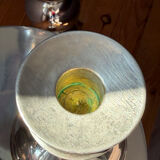 Set of 2 chrome Swedish chandeliers, 1960s style.