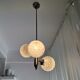 Vintage mid century modern large bubble glass lamp