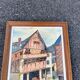 Oil table house half-timbered cobbled street - Breton Norman village