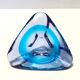 Large Triangular Blue Murano Glass Trinket Bowl - Ashtray, Italy 1970s