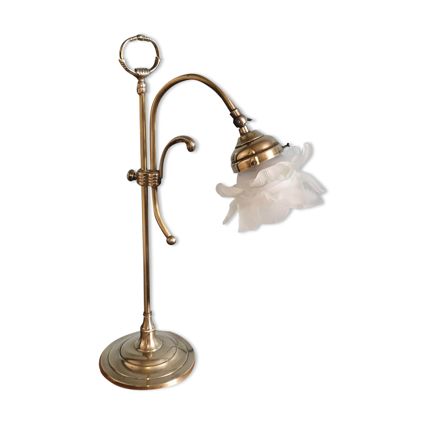 Brass table lamp and glass paste