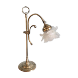 Brass table lamp and glass paste