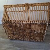 Old rattan laundry basket
