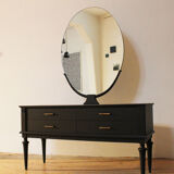 Coiffeuse vintage avec miroir ovale
