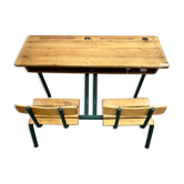 Old-fashioned double school desk