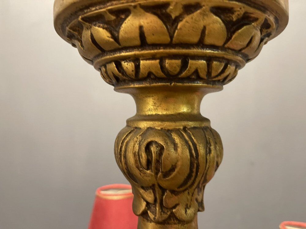 Lustre en bois doré doré