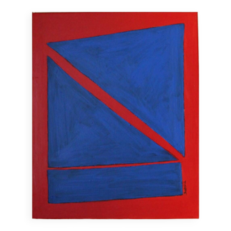 Abstrait contemporain à l'acrylique. "Red one"