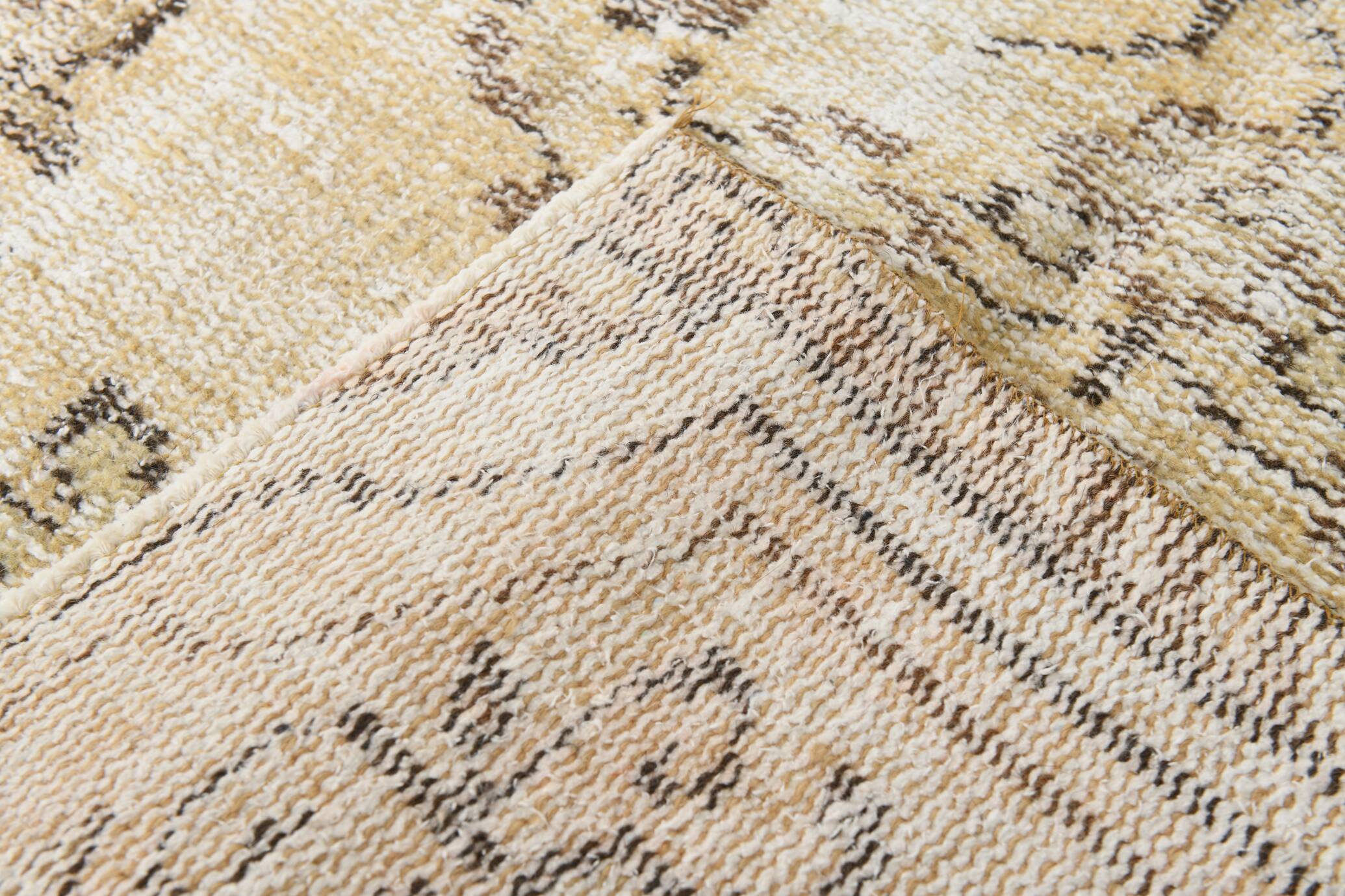 5x8 Pale Yellow Handmade Wool Soft Turkish Rug, 159x238Cm SK 5244