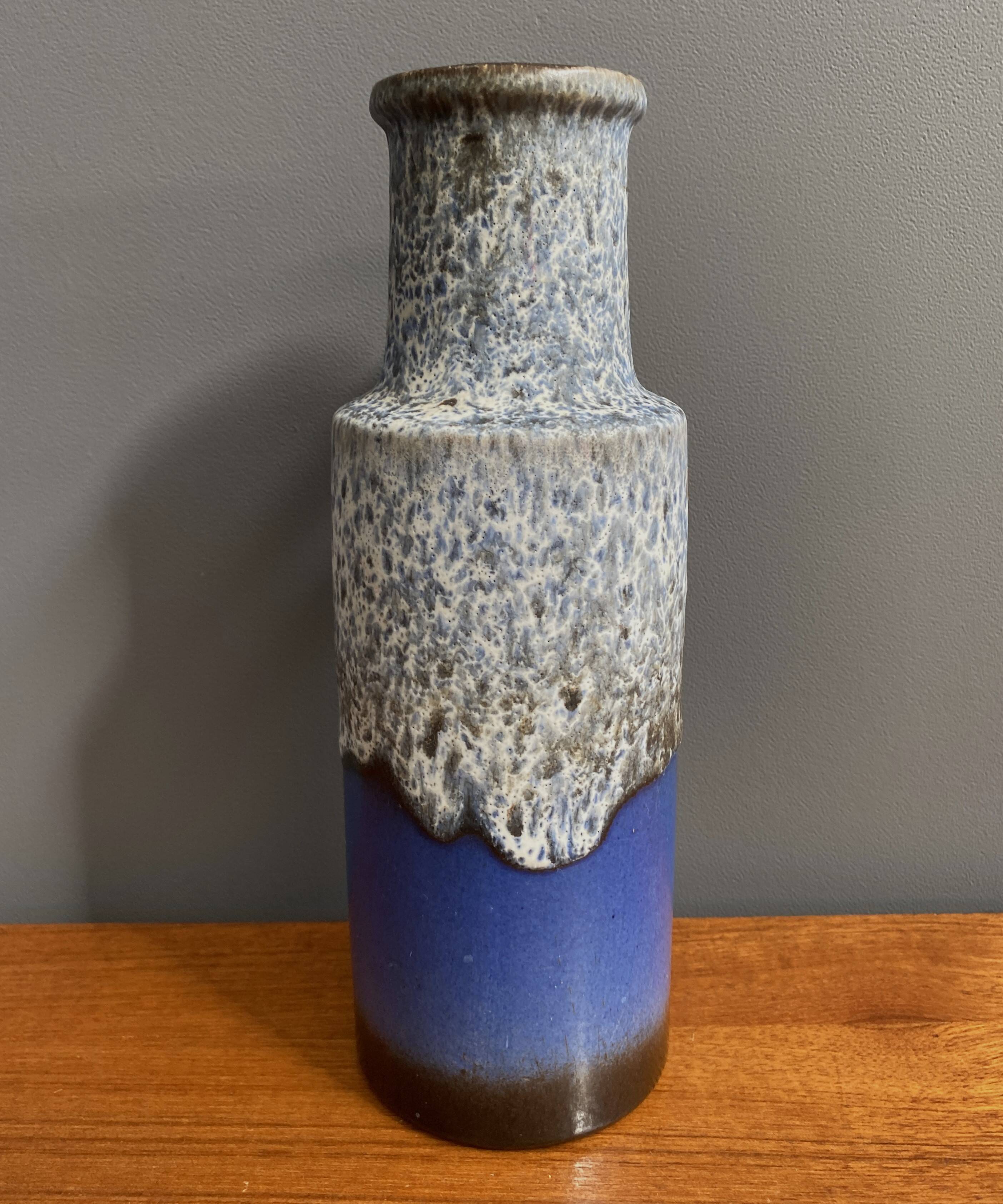 Vase Scheurich modèle 401-28 bleu et gris