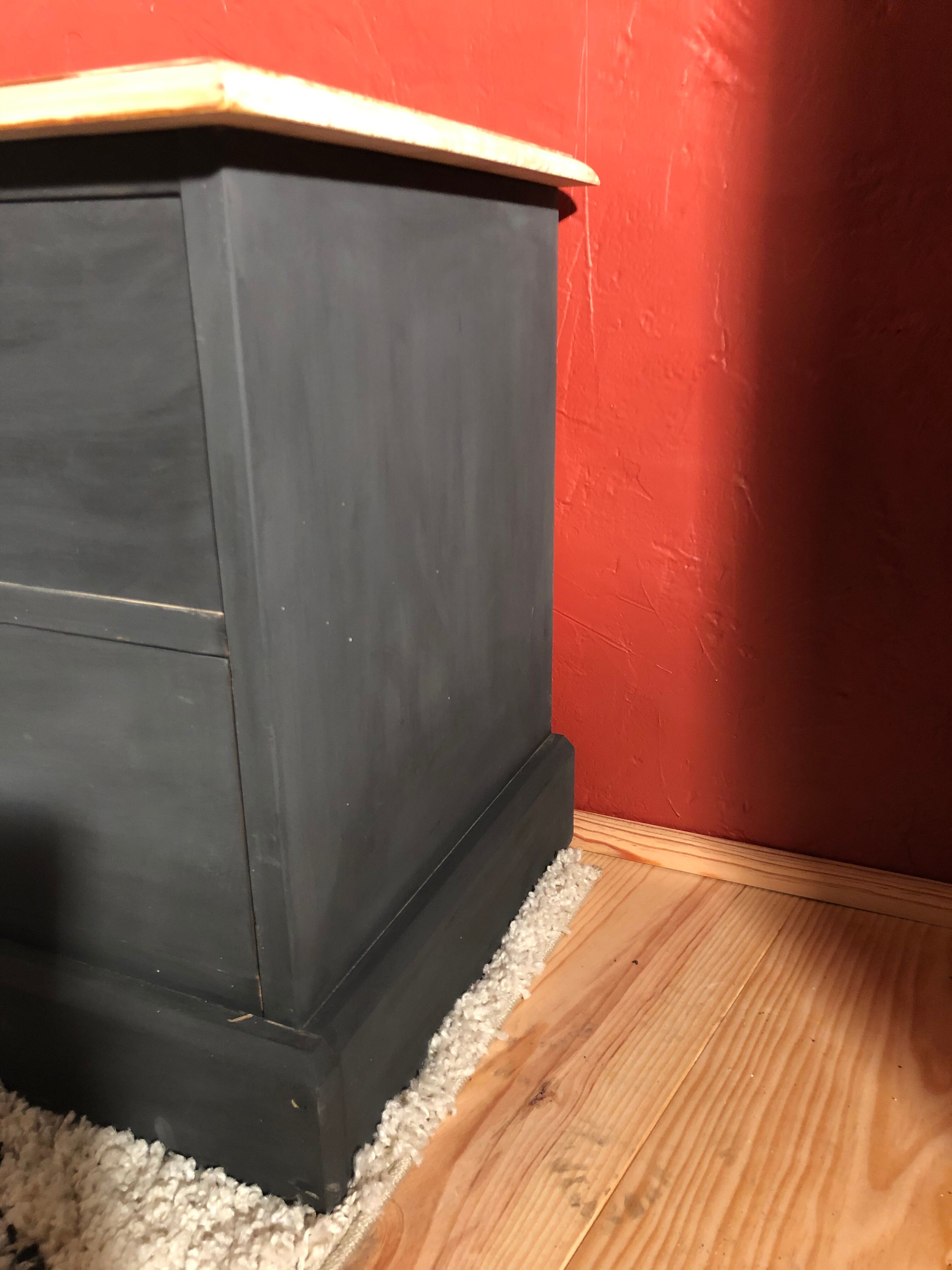 Professional style furniture, matt black raw wood chest of drawers