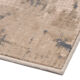 Tapis en laine abstrait beige et bleu