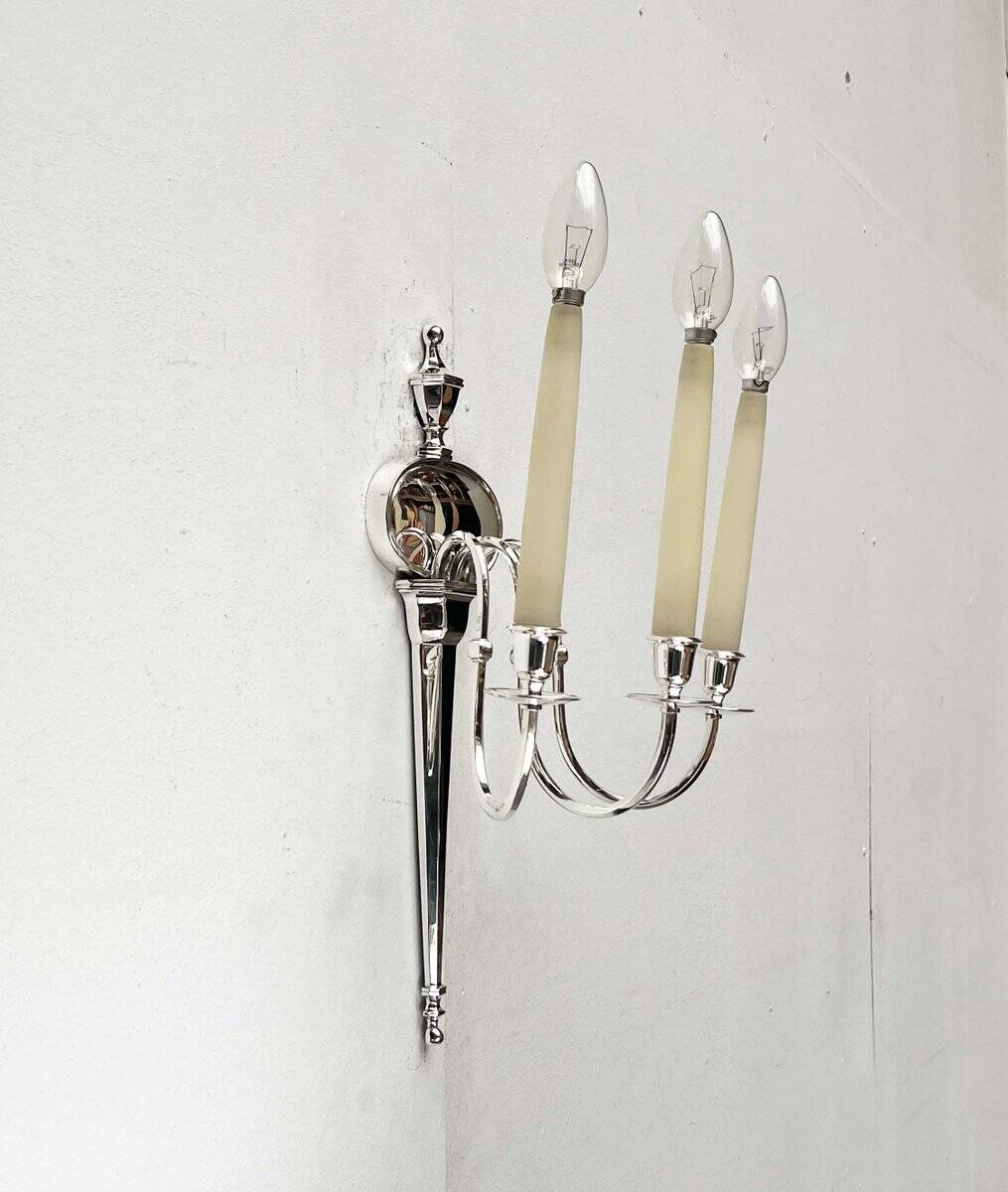 Vintage Italian neoclassical wall sconces in Hollywood Regency style, set of 3.