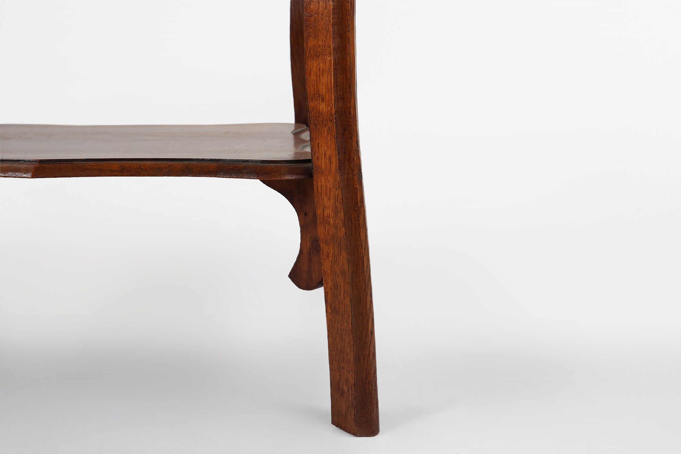 French Art Deco Side Table in Full Oak, 1920