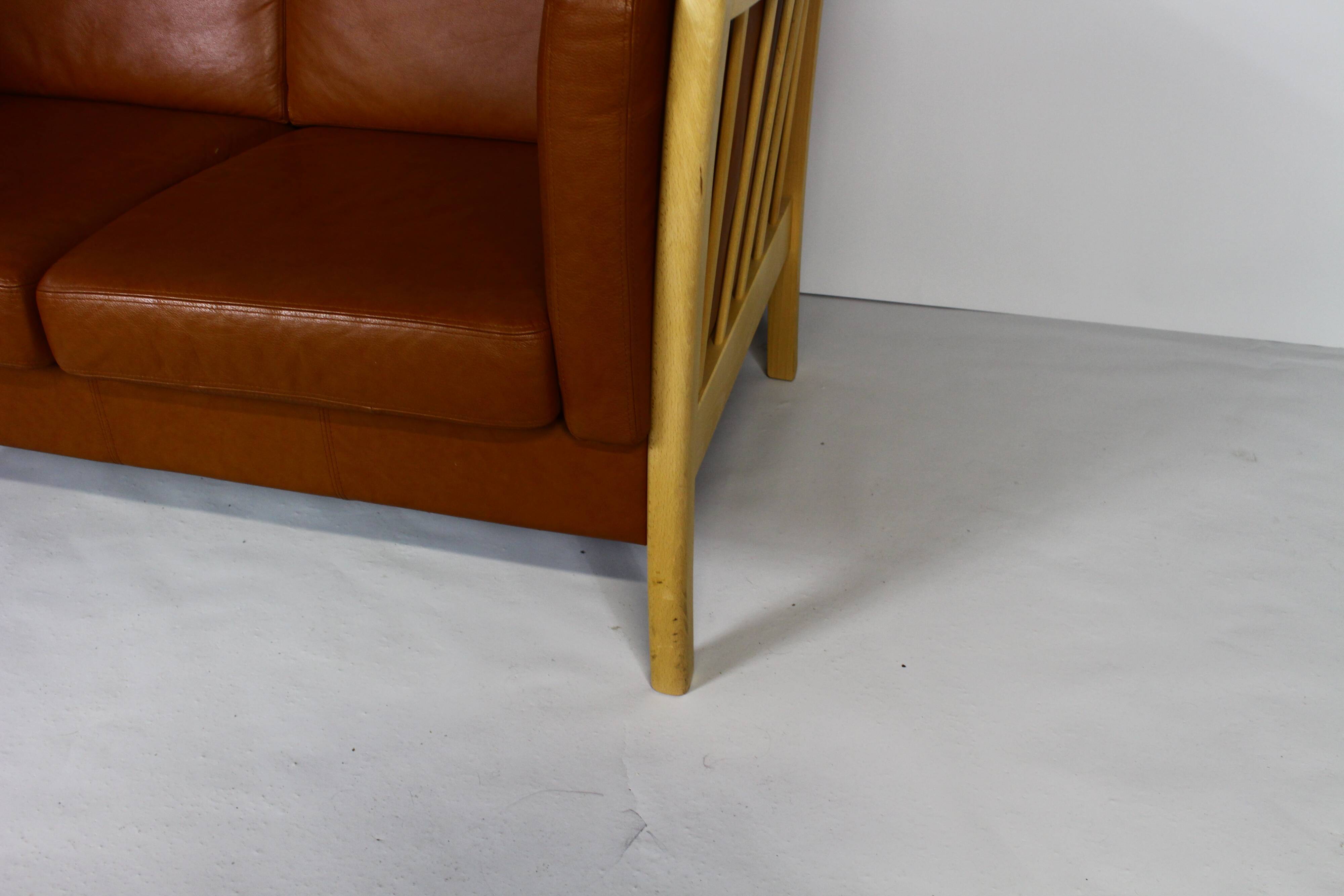 Brown Leather 2 Seater Sofa