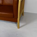 Brown Leather 2 Seater Sofa