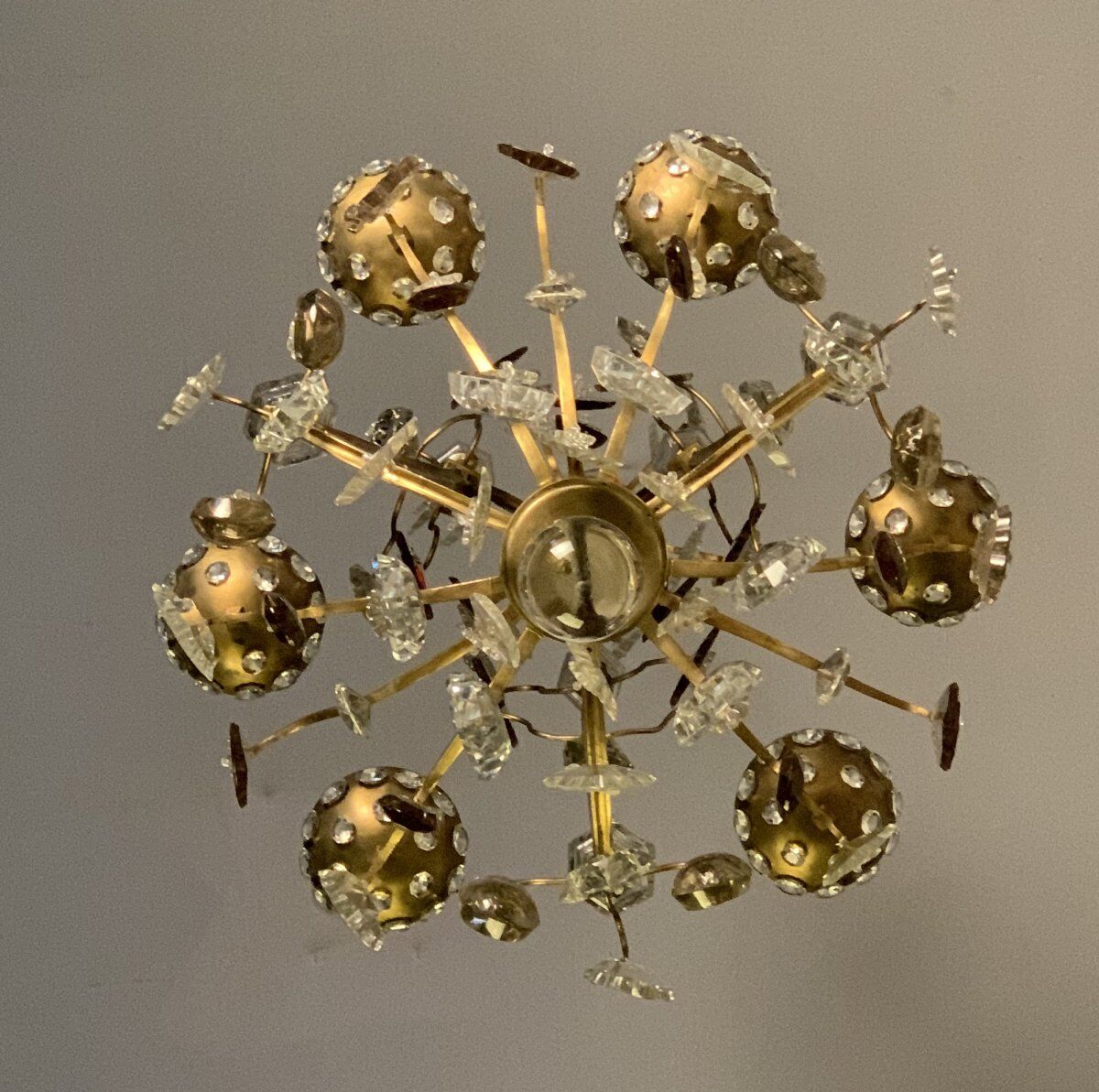 Chandelier with crystal pendants 1940